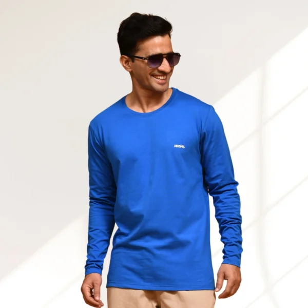 ADONiS Men’s Cotton Regular Fit Round Neck T-Shirt | Full Sleeve | Breathable Soft Fabric | Everyday Comfort Wear